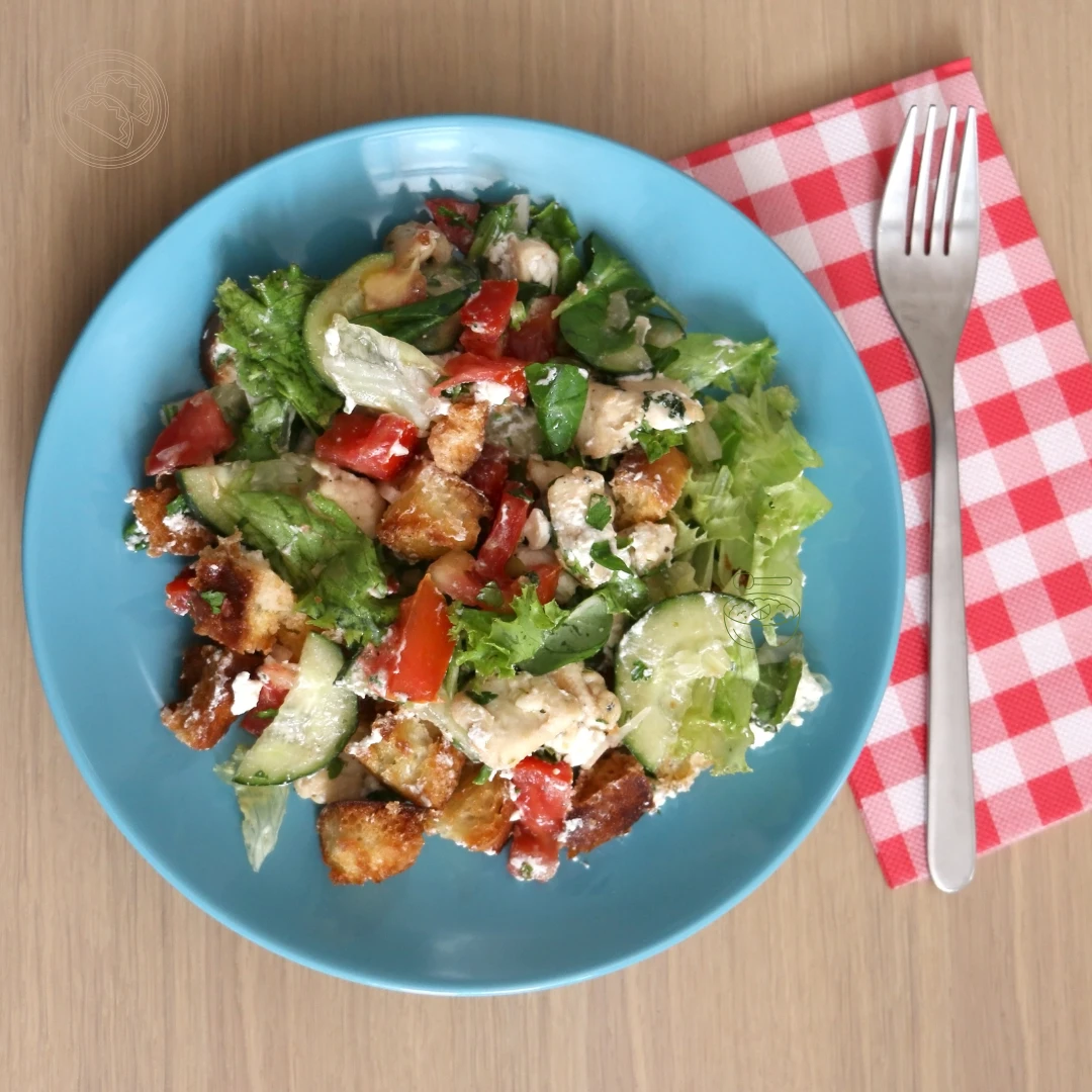 Enjoy a medium-sized fattoush bowl