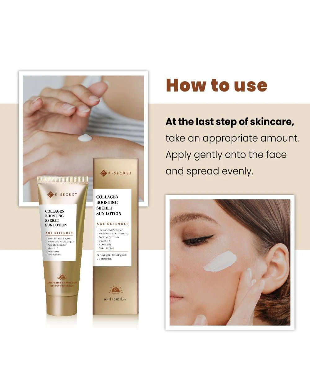 Secret Sun Protection Lotion for Collagen Boost – Comprehensive Protection and A