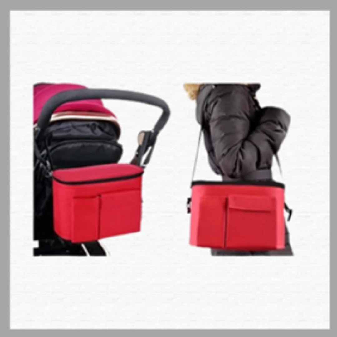 Red Hanging Stroller Diaper Bag Organizer – Multifunctional Baby Stroller Organi