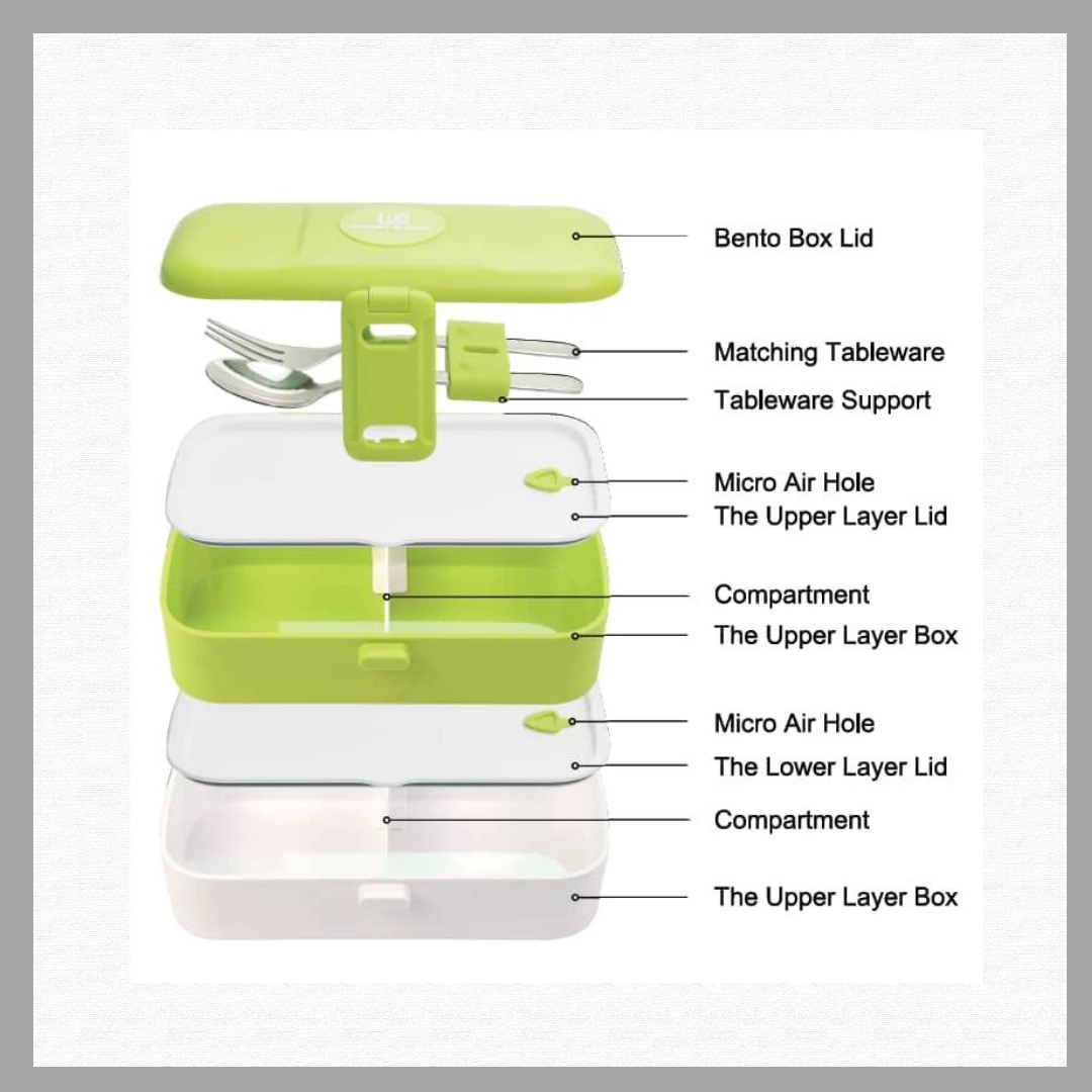 Lock Back Green Reusable Food Storage Box – Airtight, Microwave Safe, Leak Proof