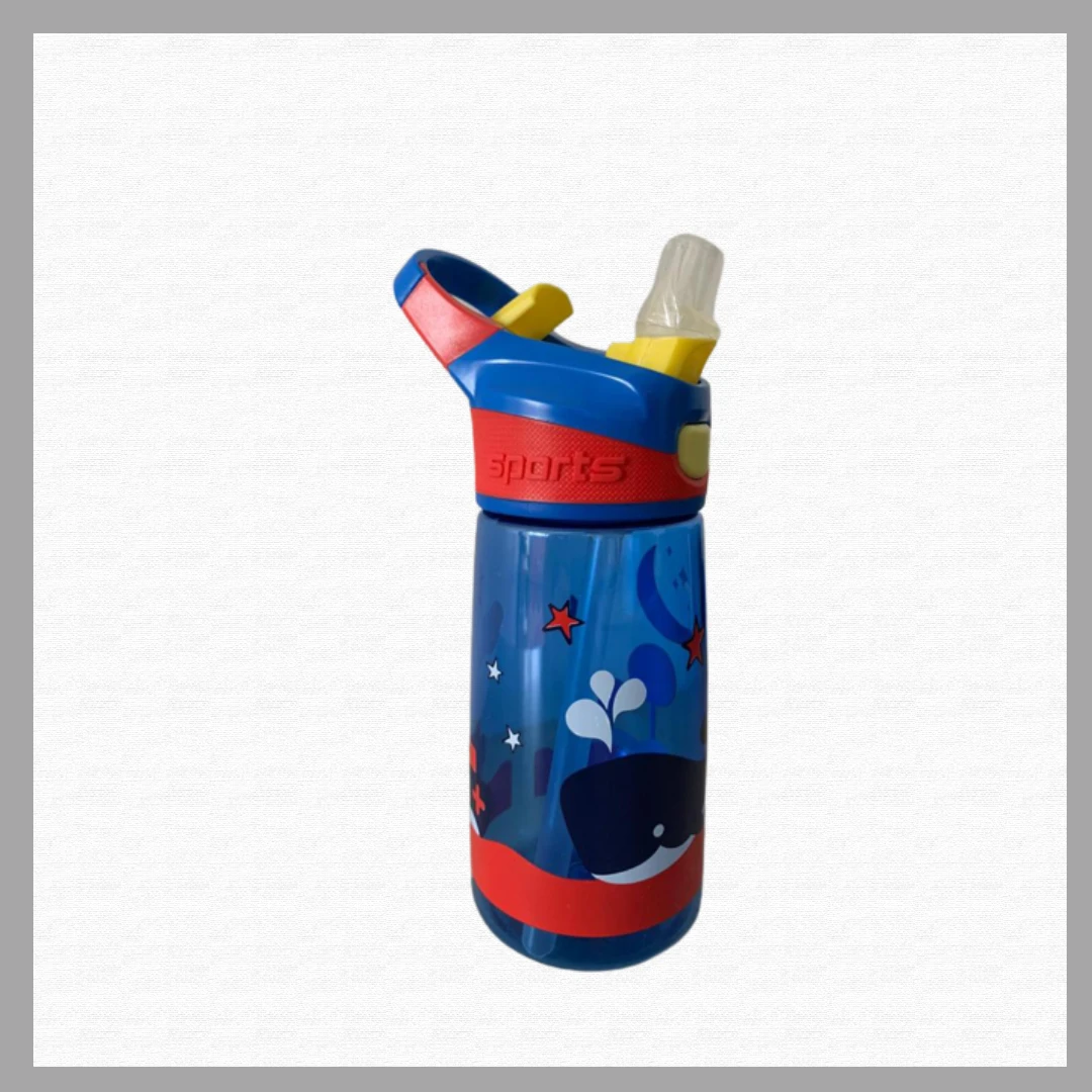 Tritan Whale Water Bottle With Straw – BPA-Free, Leak-Proof, 450ml Capacity, Wat