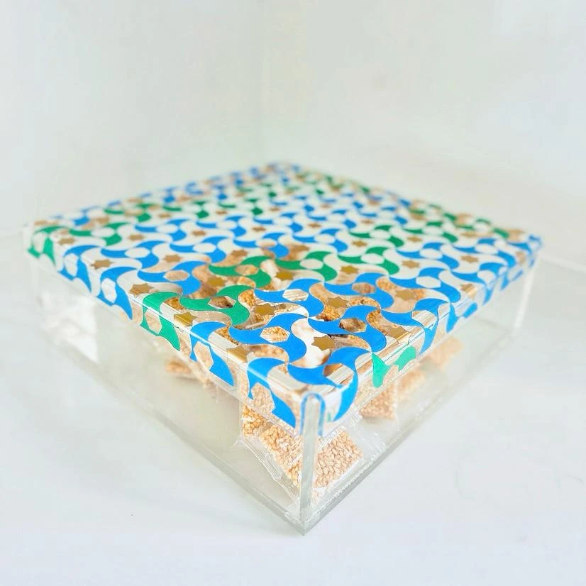 Alicatado Square Box – Andalusian Tile-Inspired Design (24x24 cm)