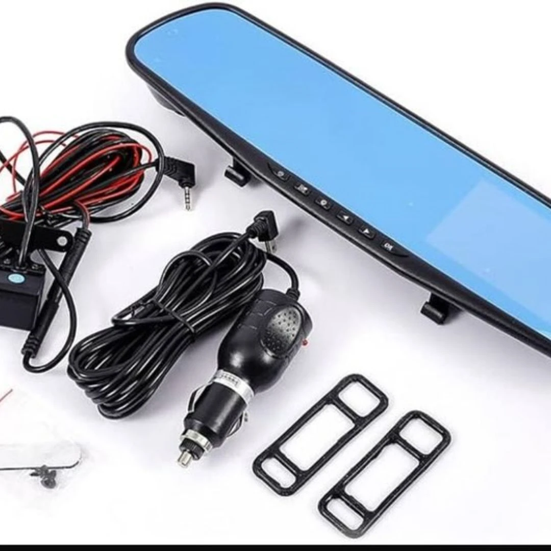 🚗 Smart Car Mirror with Front & Rear HD Cameras | Loop Recording | Night Vision 