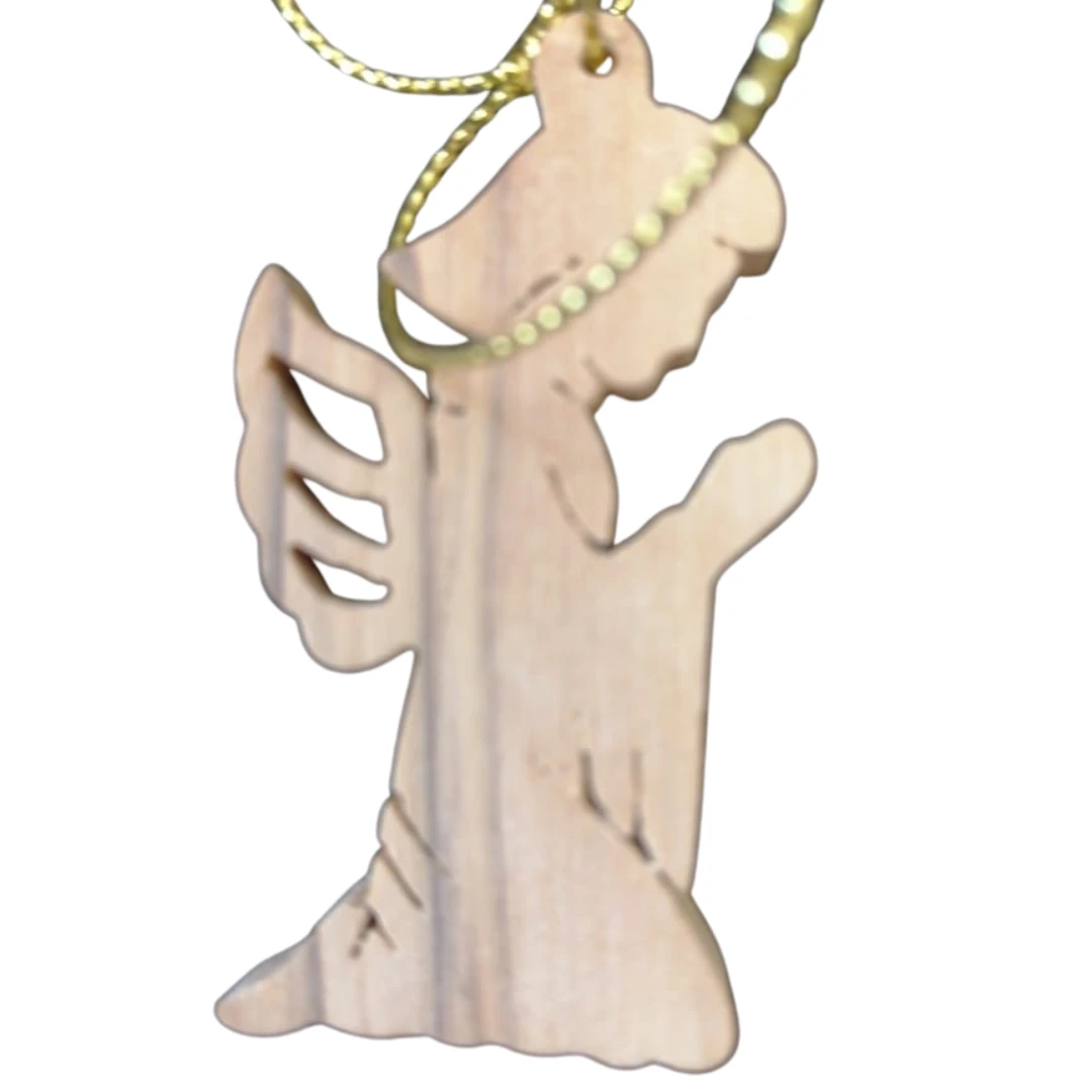 Handcrafted Olive Wood Ornament – Natural Bethlehem Decoration | Unique Religiou