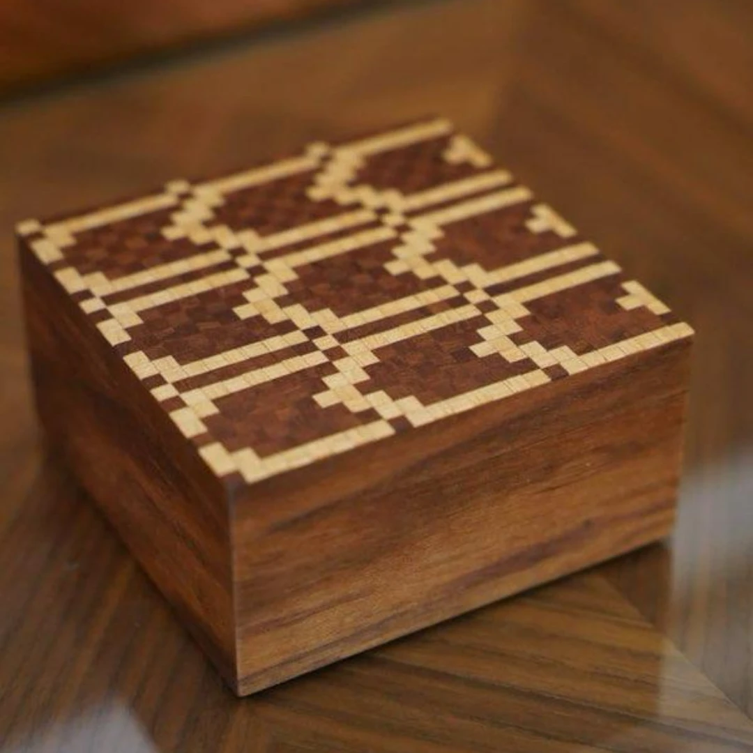 SARWA Handcrafted Wooden Box with Mosaic Lid – Inspired by the Palestinian "Cypr