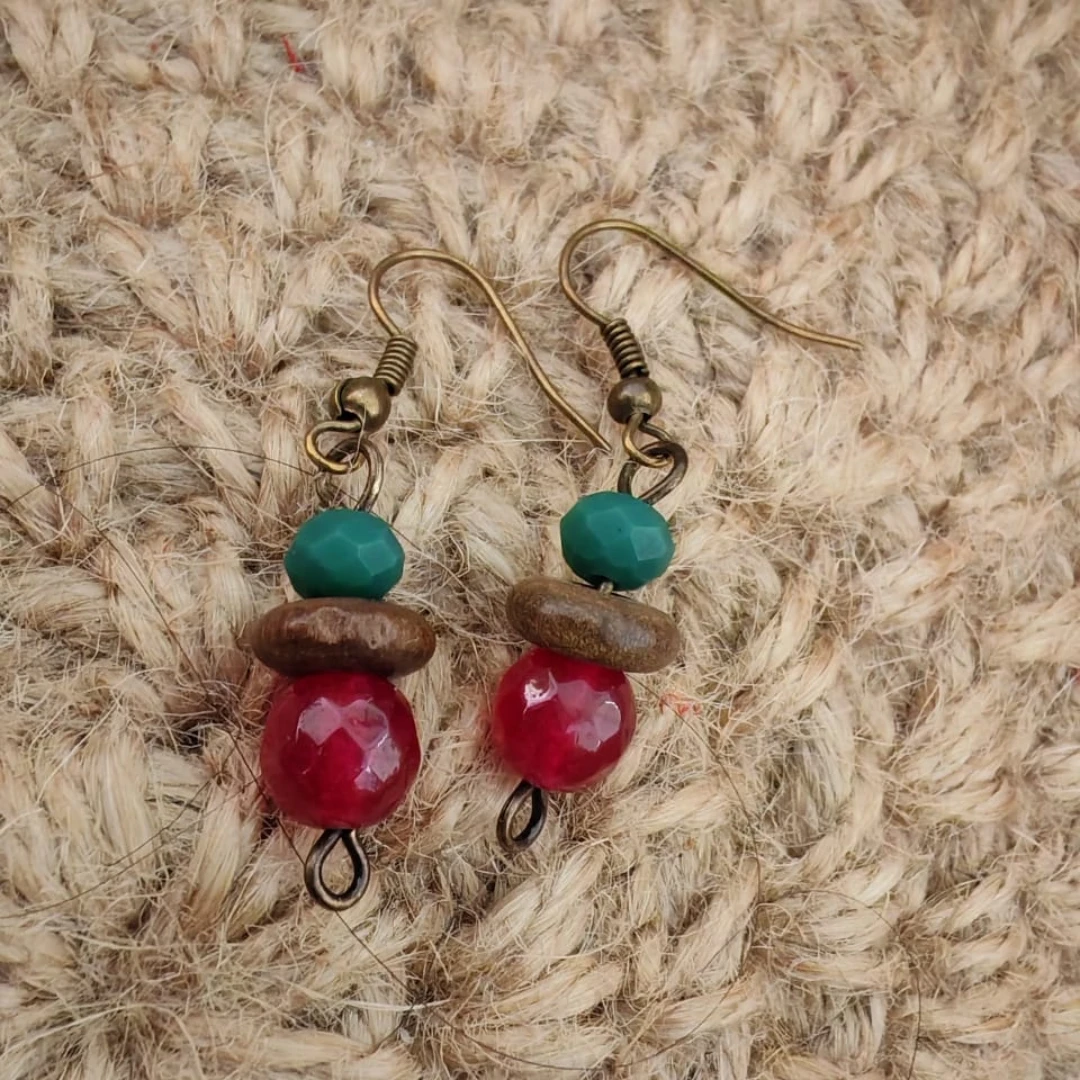 Handmade Turquoise & Pink Earrings – Playful, Colorful Dangle Jewelry to Brighte