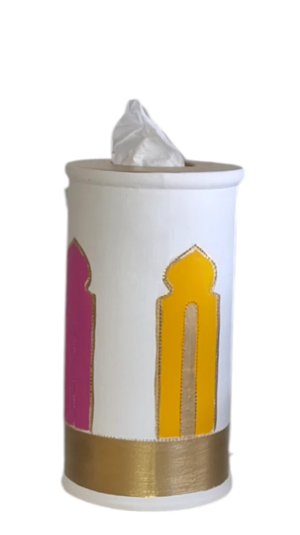 Ceramic Tissue Holder – Cylindrical Design – Elegant and Functional for Dining T