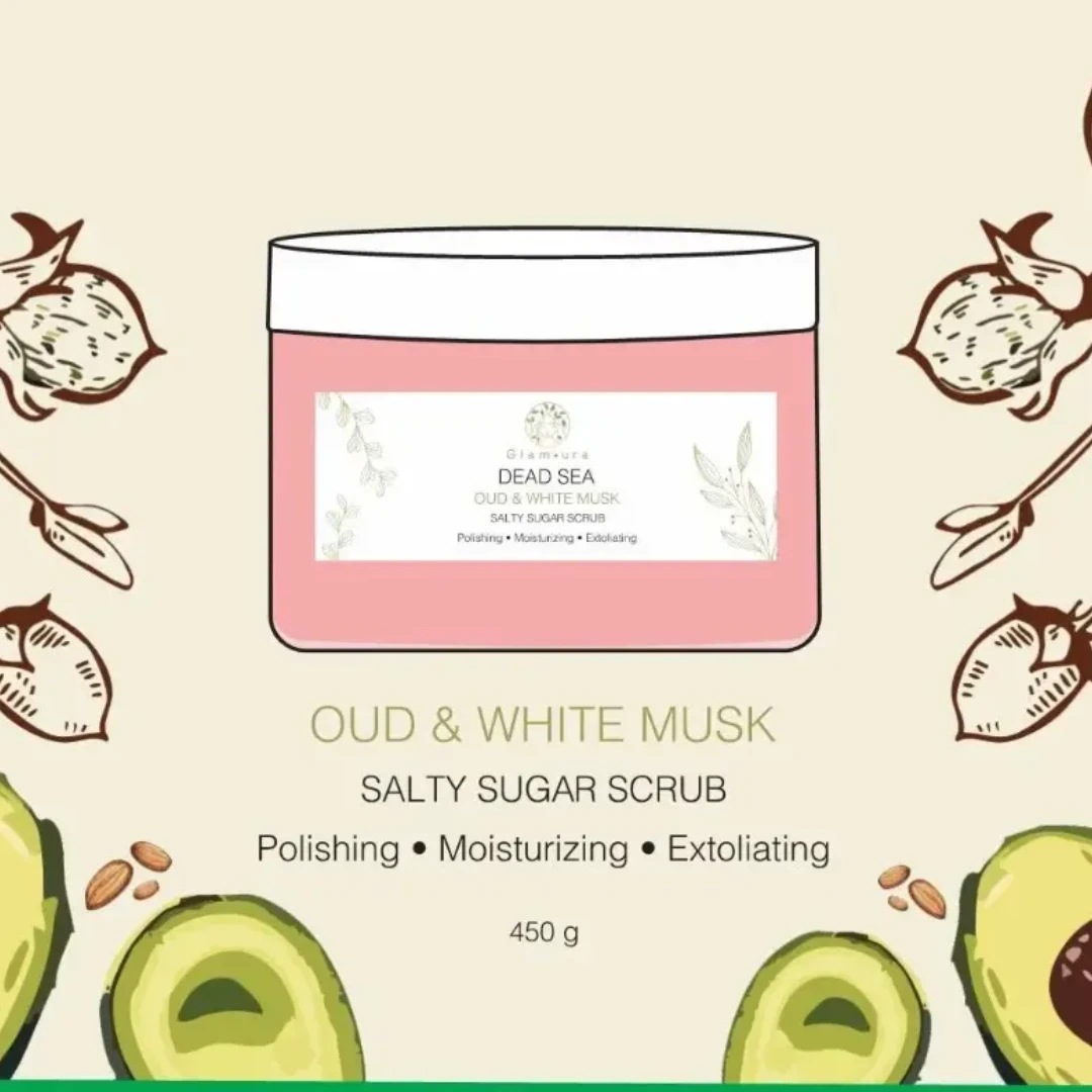 Glamura – Luxurious Dead Sea Salt & Sugar Scrub for Silky Smooth, Radiant Skin