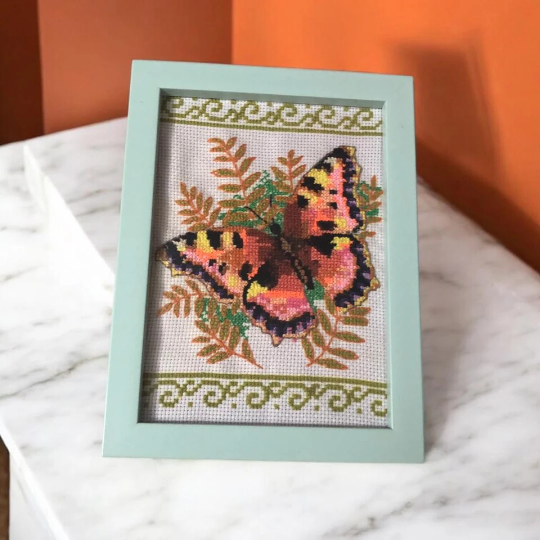 Handmade Butterfly Embroidery Frame – Artistic Home Décor by Sage Handmade & Can