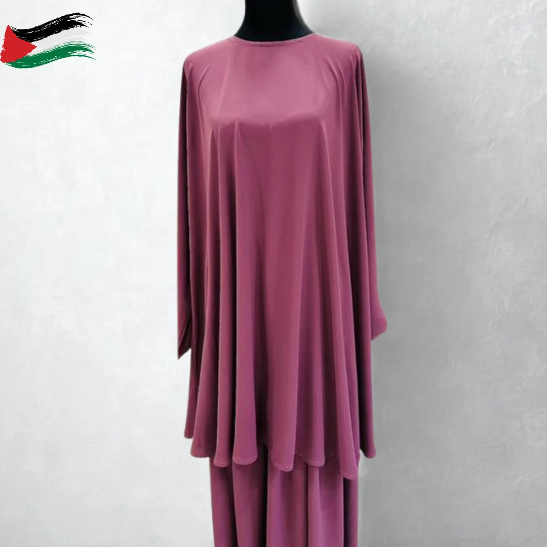 ✨ Modest Design – Two-Piece Set Blouse + Skirt – Cool Fabric – One Size ✨