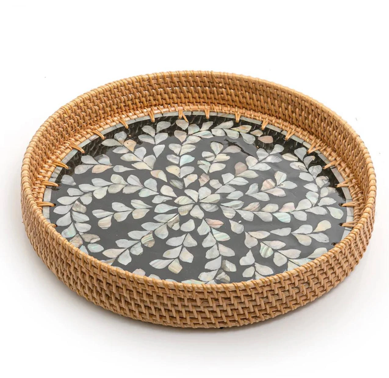 Luxury Mother of Pearl Serving Tray – Handcrafted Square Design 35×35×5 cm | Ele