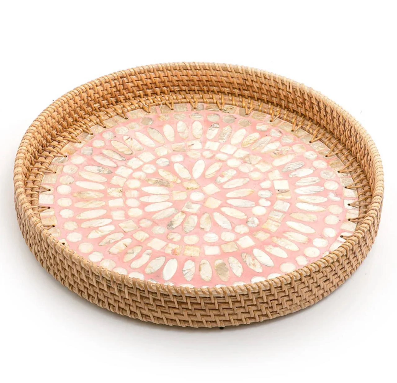Luxury Mother of Pearl Serving Tray – Handcrafted Square Design 35×35×5 cm | Ele