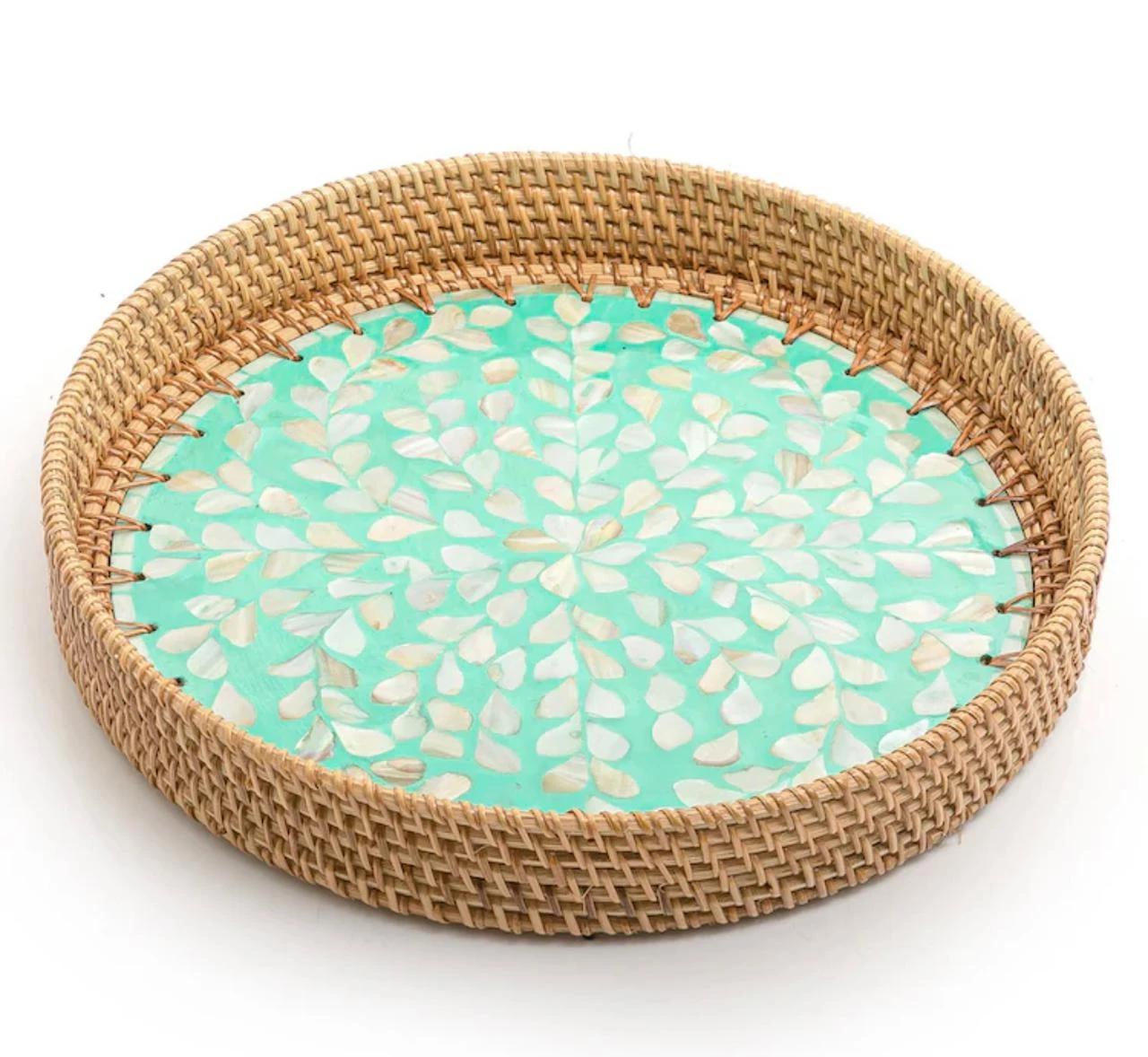 Luxury Mother of Pearl Serving Tray – Handcrafted Square Design 35×35×5 cm | Ele