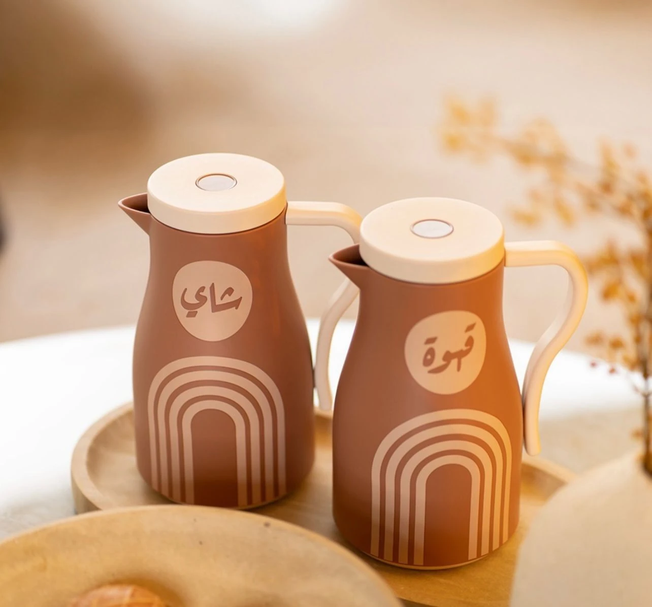 Tea & Coffee Thermos Set – 1 Liter Capacity Each, Keeps Beverages Hot for up to 
