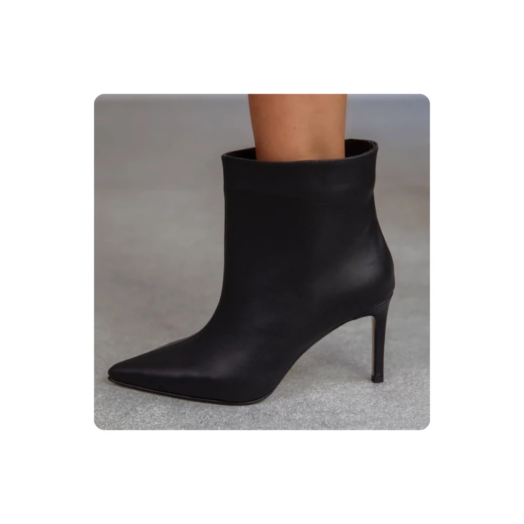 Women's Black High-Heeled Boots – Elegant, Luxurious, Feminine for Events & Part
