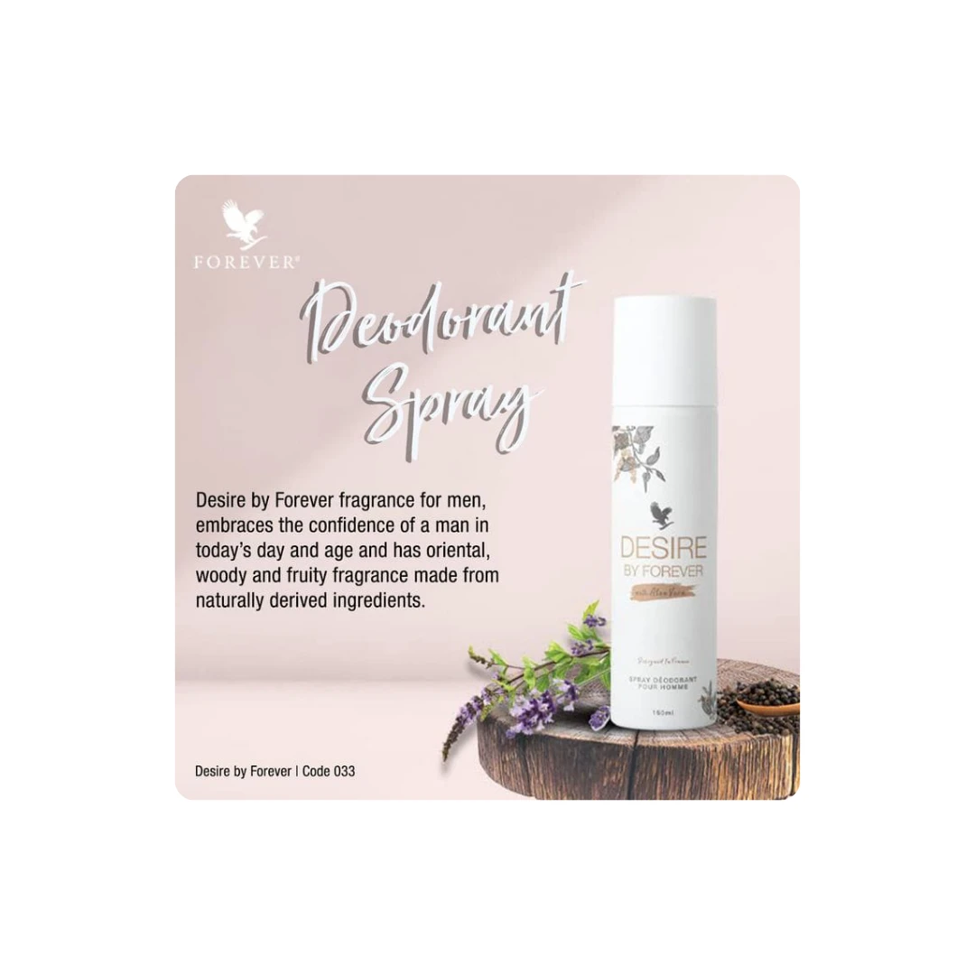 Desire by Forever – Men’s Deodorant Spray for Confidence, Long-Lasting Freshness