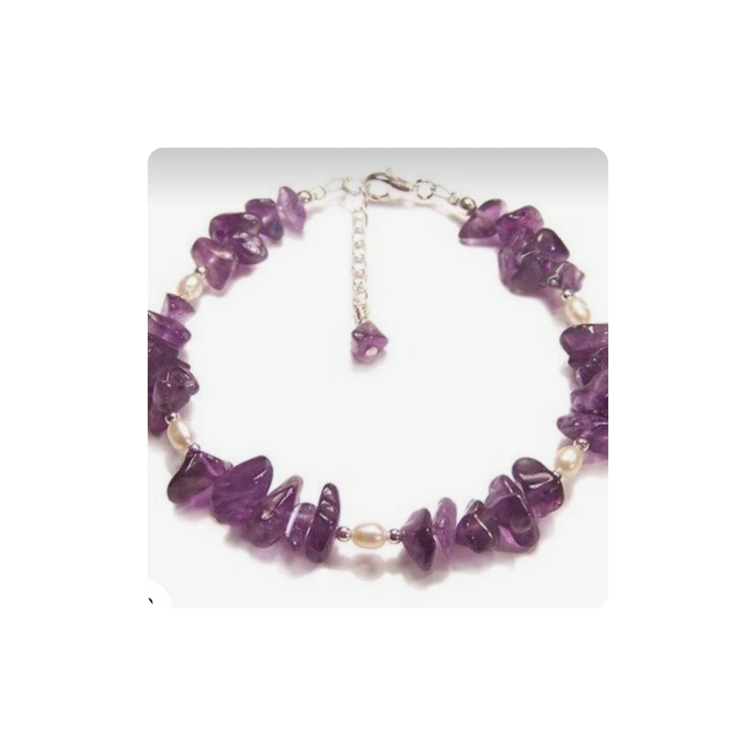 Natural Amethyst and Pearl Bracelet – Elegant Handmade Design for Women – Genuin