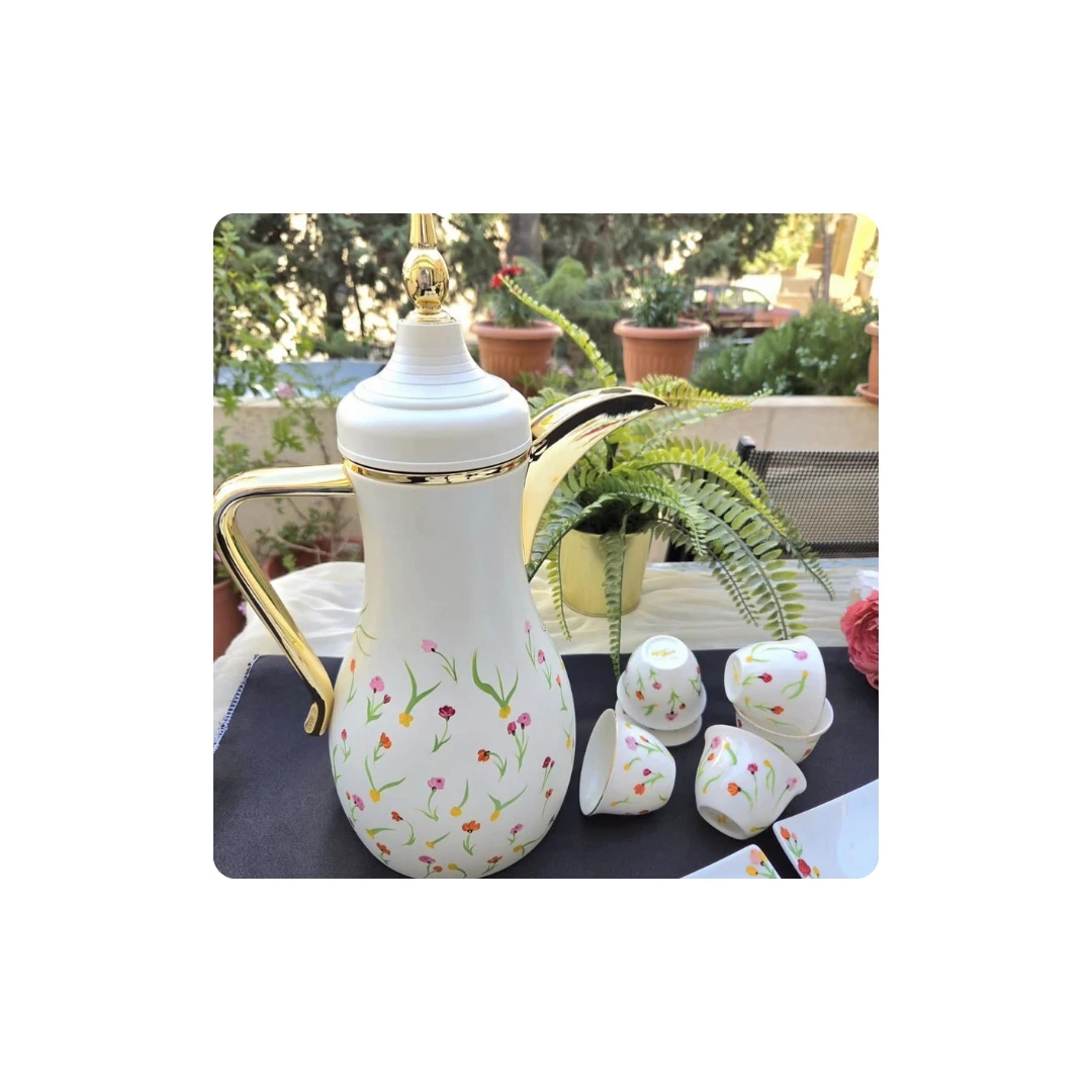 ☕️ Arabic Coffee Dallah with Cups – Timeless Elegance for Your Hospitality ☕️