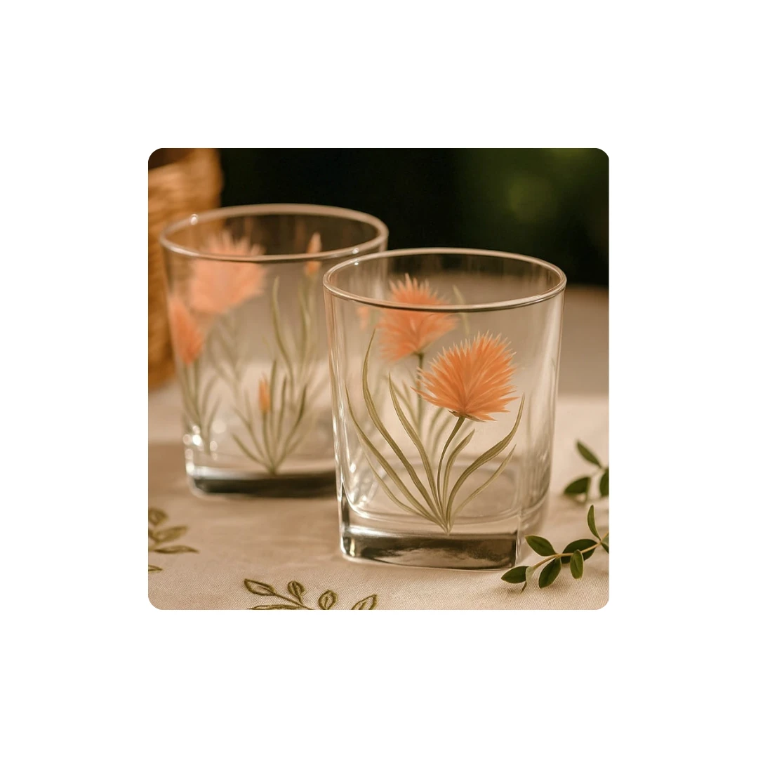 🥤 Set of 6 Hand-Painted Juice or Water Glasses – Unique & Elegant 🥤