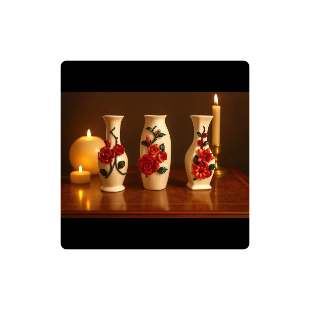 🏺 Set of 3 Decorative Vases – Elegant & Stylish Home Décor 🏺