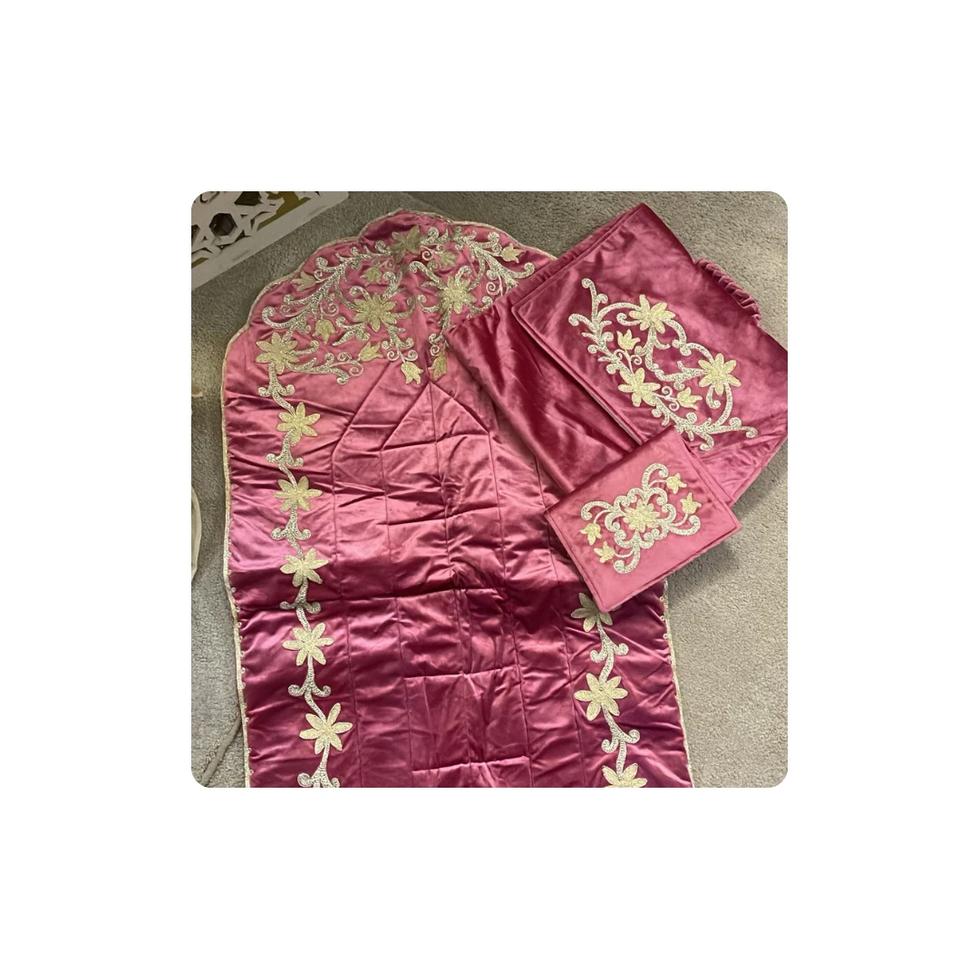 Sultana Bundle ✨ Velvet Prayer Set with Custom Name Embroidery | 4-Piece Luxury 