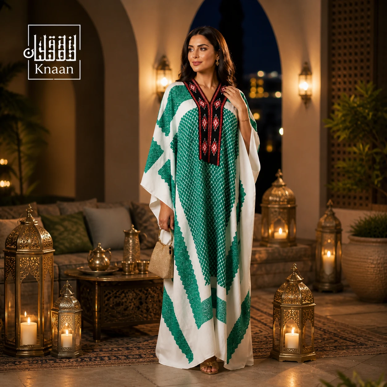 Green Shemagh Bisht with Sadu Embroidery | Authentic Heritage, Modern Elegance