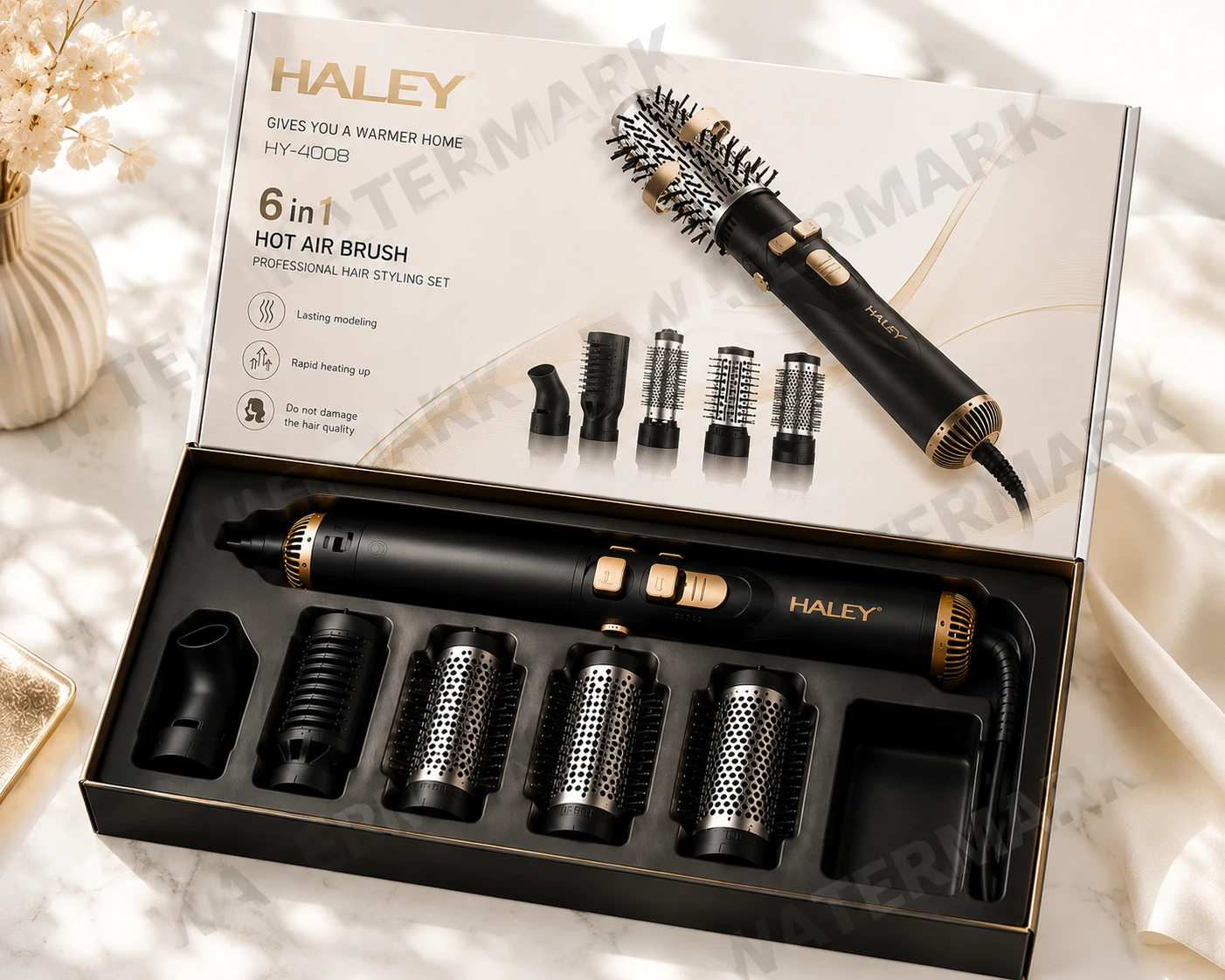 HALEY 6-in-1 Hot Air Brush – Professional Hair Styling Made Easy