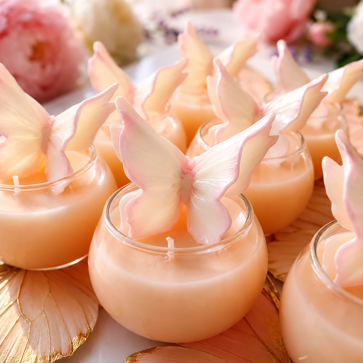 Scented Butterfly Candle in an Elegant Glass Jar