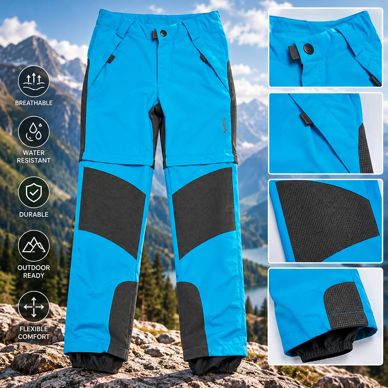 JAKO-O Kids' Outdoor Hiking Pants – Turquoise Blue | Size 134